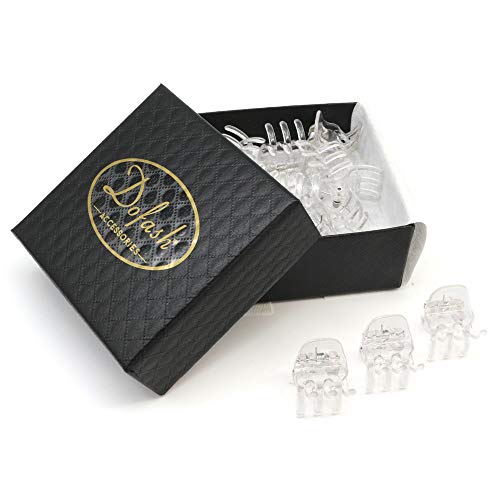 Dofash 12Pcs(Clear) Small Mini Hair Claw Clips Plastic 1.8Cm Hair Accessories For Girls - Image 5