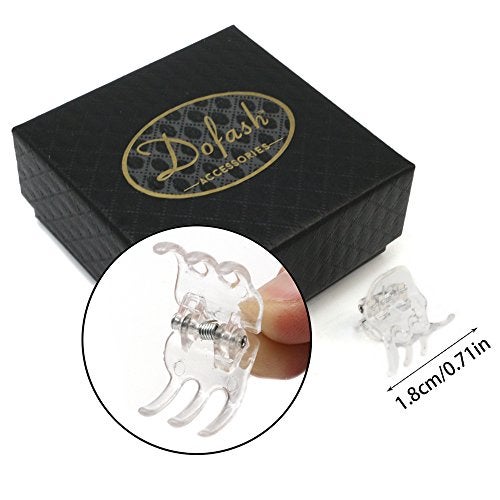 Dofash 12Pcs(Clear) Small Mini Hair Claw Clips Plastic 1.8Cm Hair Accessories For Girls - Image 3
