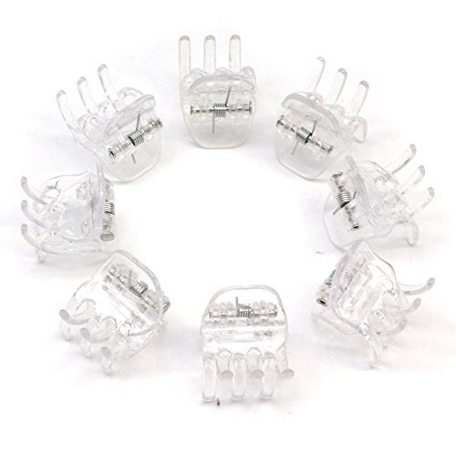 Dofash 12Pcs(Clear) Small Mini Hair Claw Clips Plastic 1.8Cm Hair Accessories For Girls - Image 2