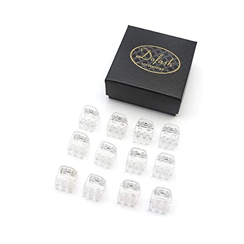 Dofash 12Pcs(Clear) Small Mini Hair Claw Clips Plastic 1.8Cm Hair Accessories For Girls - Image 1