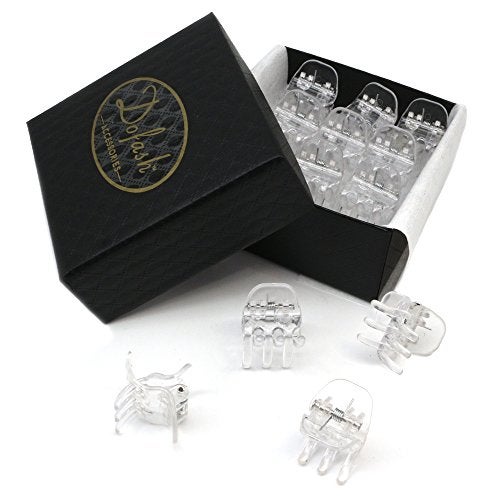 Dofash 12Pcs(Clear) Small Mini Hair Claw Clips Plastic 1.8Cm Hair Accessories For Girls - Image 4