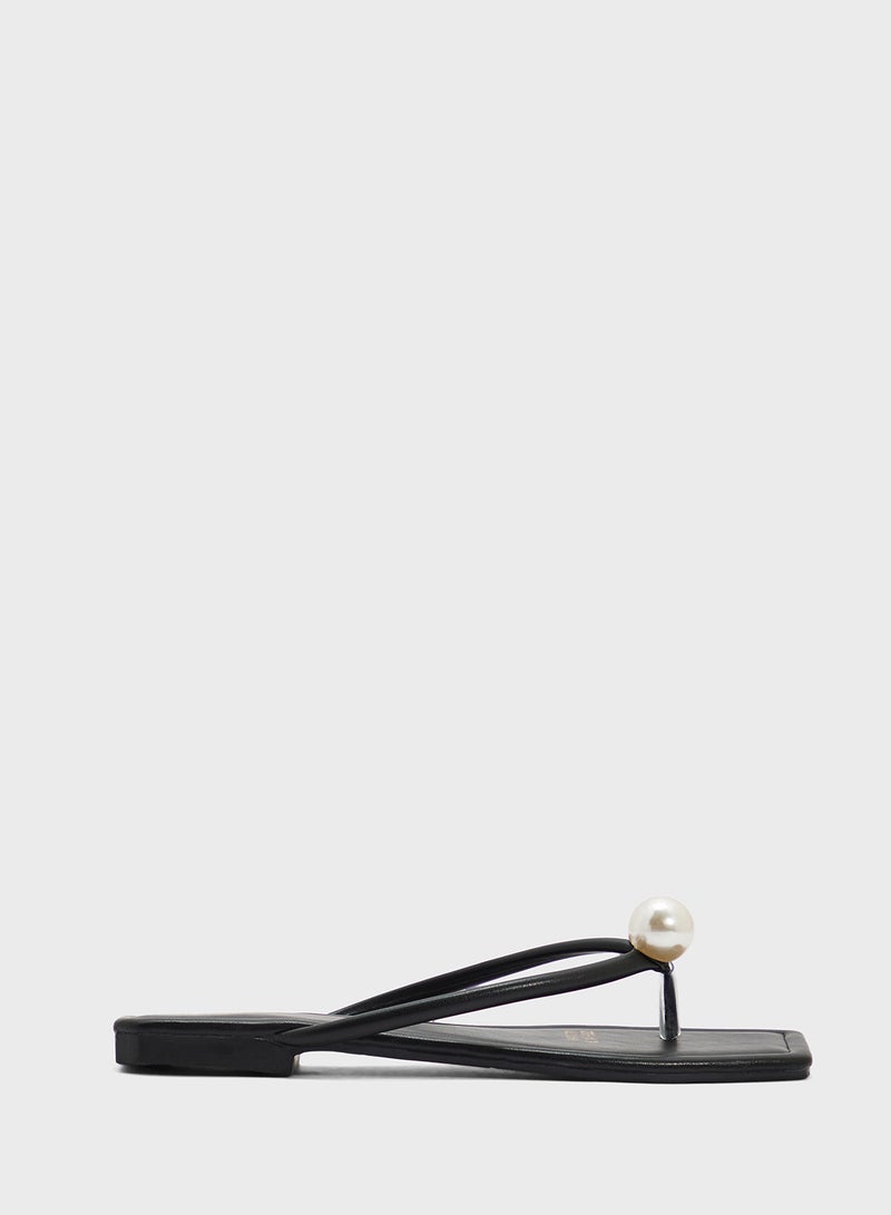 Ginger Thong Sandal With Pearl  - Image 1