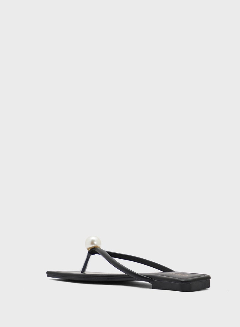 Ginger Thong Sandal With Pearl  - Image 2