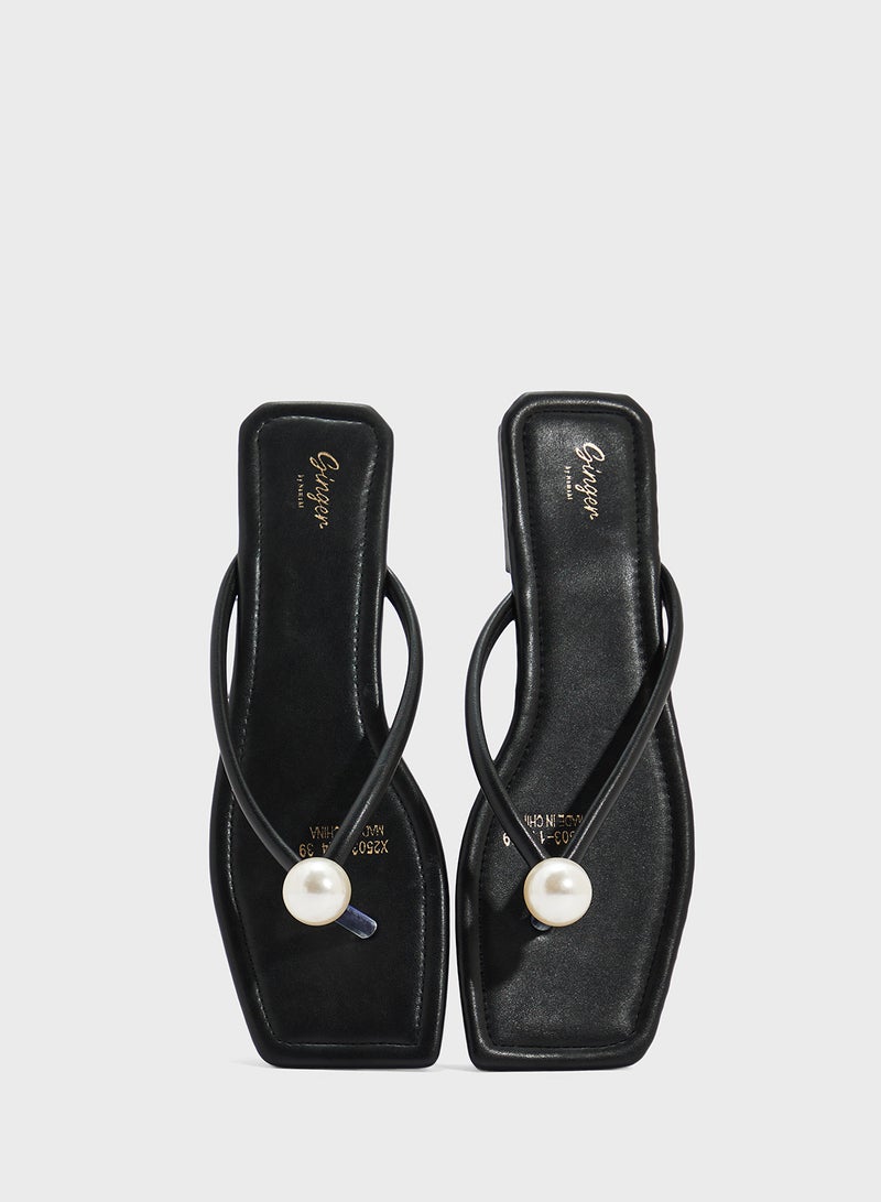 Ginger Thong Sandal With Pearl  - Image 4