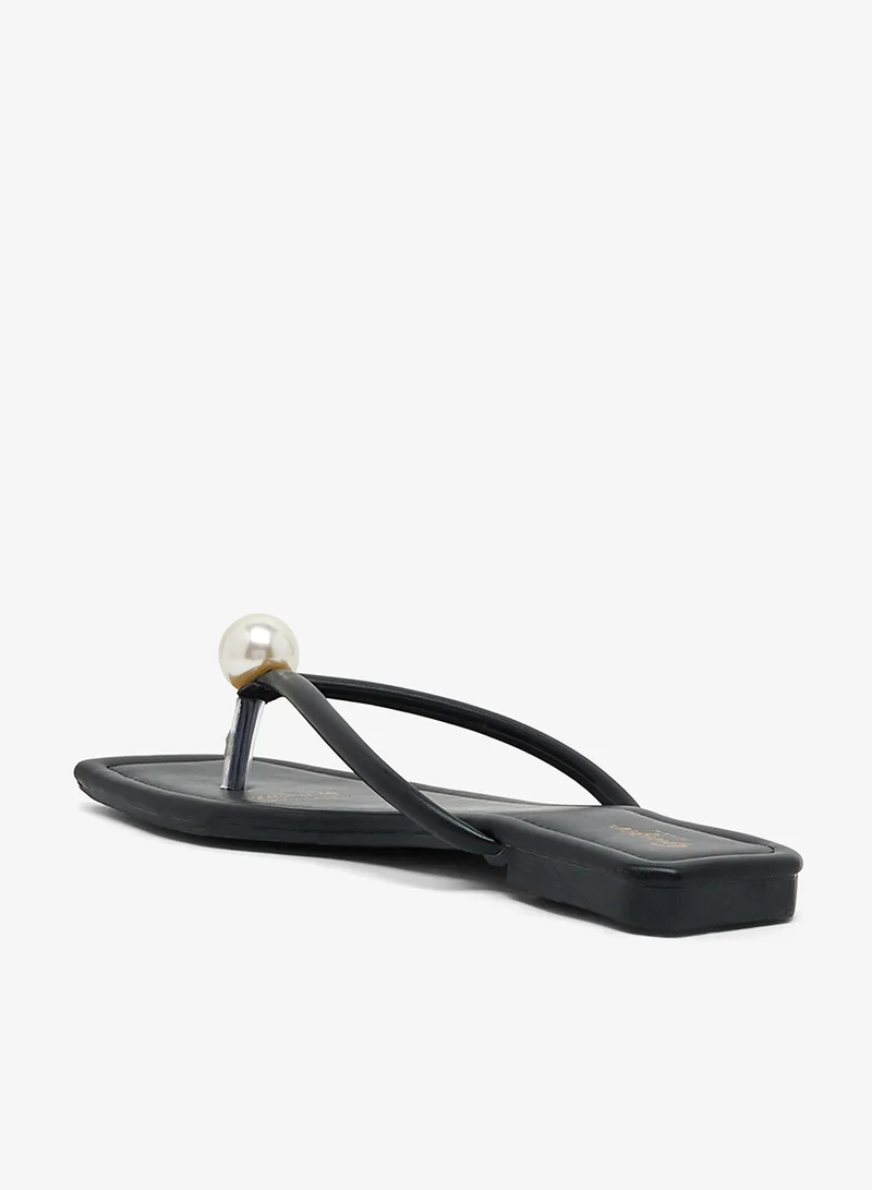 Ginger Thong Sandal With Pearl