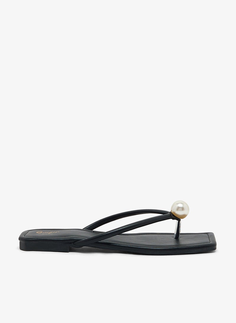 Ginger Thong Sandal With Pearl - Image 1
