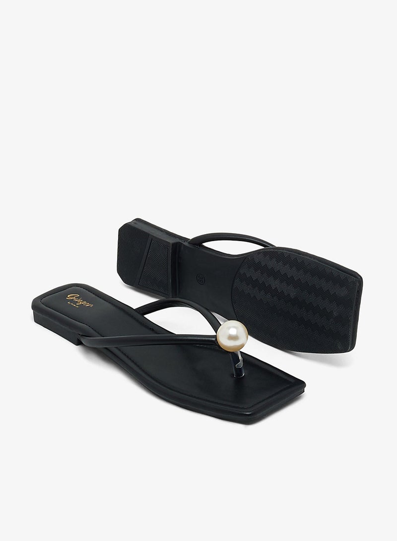 Ginger Thong Sandal With Pearl - Image 3