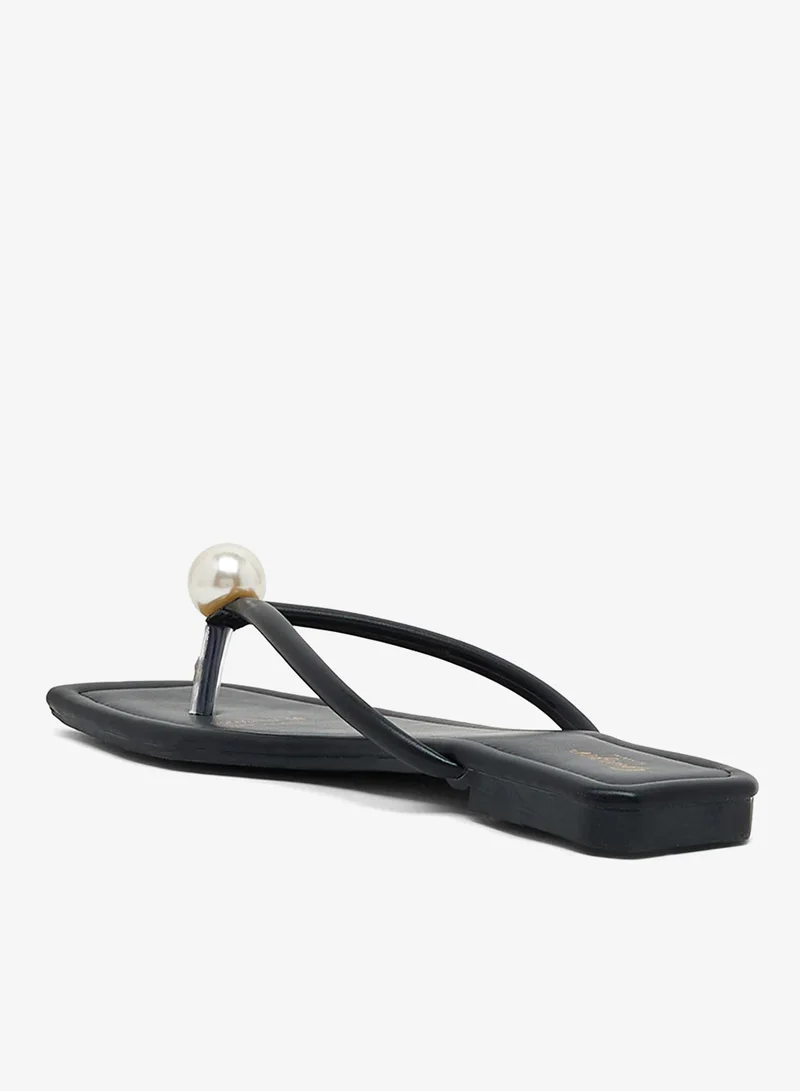 Ginger Thong Sandal With Pearl