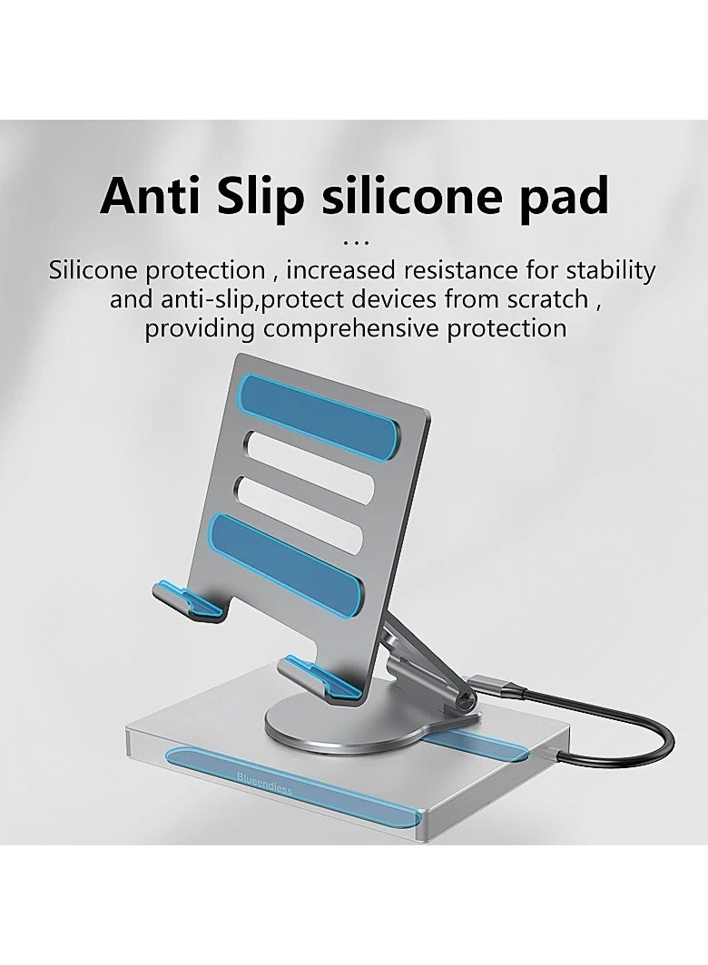 General Tablet Swivel Bracket Type-C Docking Station 4K/60Hz Gigabit Ethernet Port USB3.0 Splitter Hub Converter, Swivel Swivel Tablet Bracket 9-in-1 (All-in-One Cable)  - Image 3