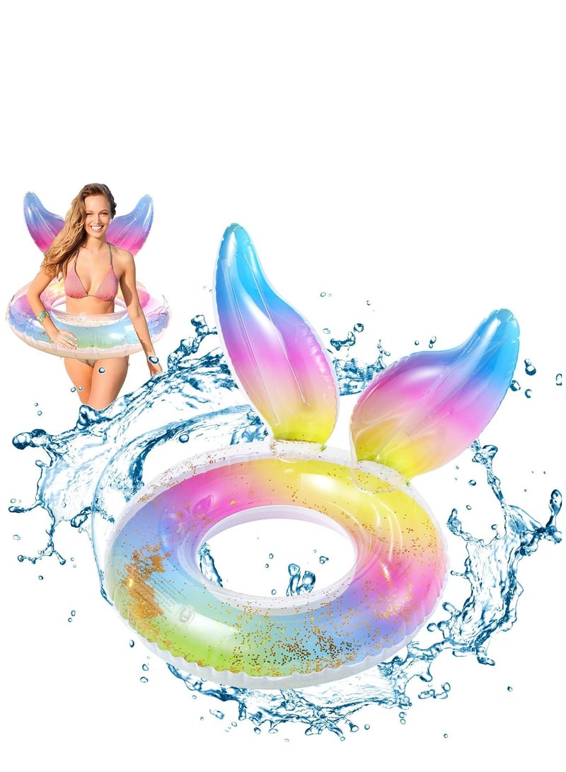 KASTWAVE Swimming Ring Adults Teenagers- Mermaid Swimming Float Rubber Ring, Inflatable Ring Pool Floats, Floating Ring Summer Pool Beach Supplies Pool Tubes Party Water Sports Toy - Image 1