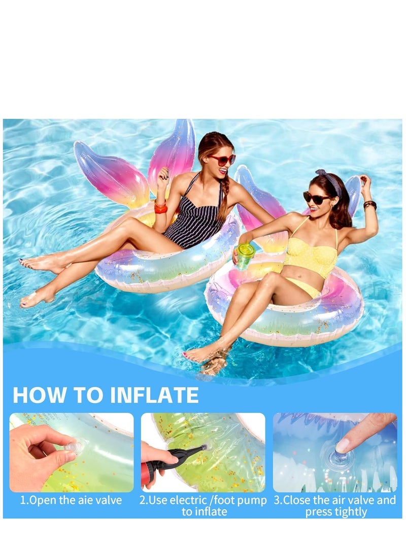 KASTWAVE Swimming Ring Adults Teenagers- Mermaid Swimming Float Rubber Ring, Inflatable Ring Pool Floats, Floating Ring Summer Pool Beach Supplies Pool Tubes Party Water Sports Toy - Image 3