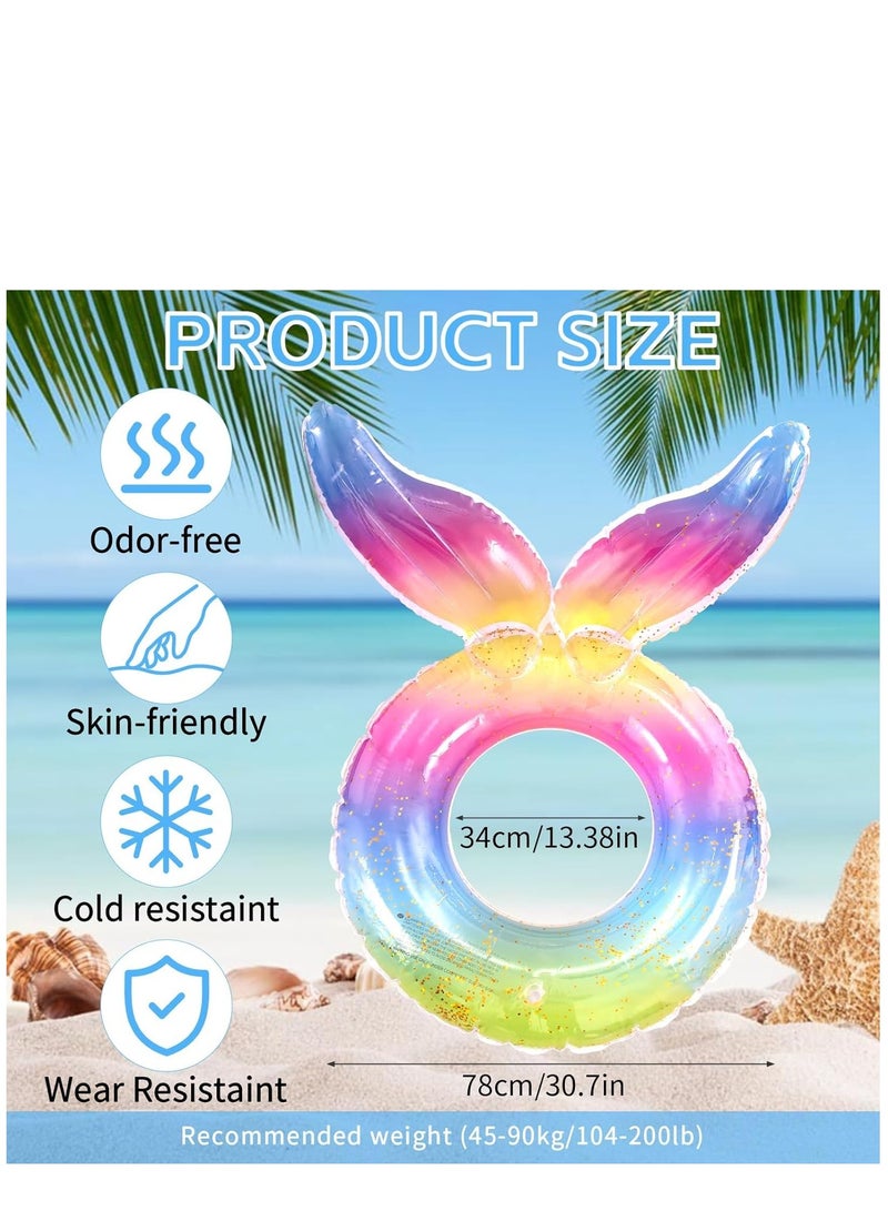 KASTWAVE Swimming Ring Adults Teenagers- Mermaid Swimming Float Rubber Ring, Inflatable Ring Pool Floats, Floating Ring Summer Pool Beach Supplies Pool Tubes Party Water Sports Toy - Image 2