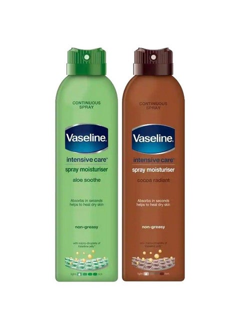 Spray And Go Moisturizer Cocoa Radiance And Aloe Soothe Combo 65 Ounce Each