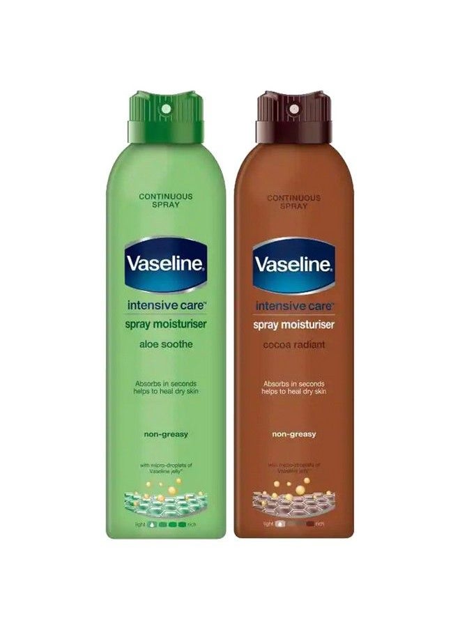 Vaseline - Spray And Go Moisturizer Cocoa Radiance And Aloe Soothe Combo 65 Ounce Each - Image 1