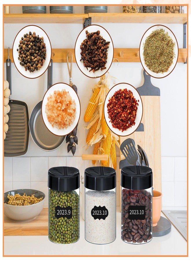 Uiifan 18 Pack 10 oz large plastic Spice Jars with Black Lids Clear and Safe Spice Bottles with Black PVC Labels Plastic Containers with Shaker Lids for Kitchen Storing Salt Herbs Seasoning Powders - Image 5