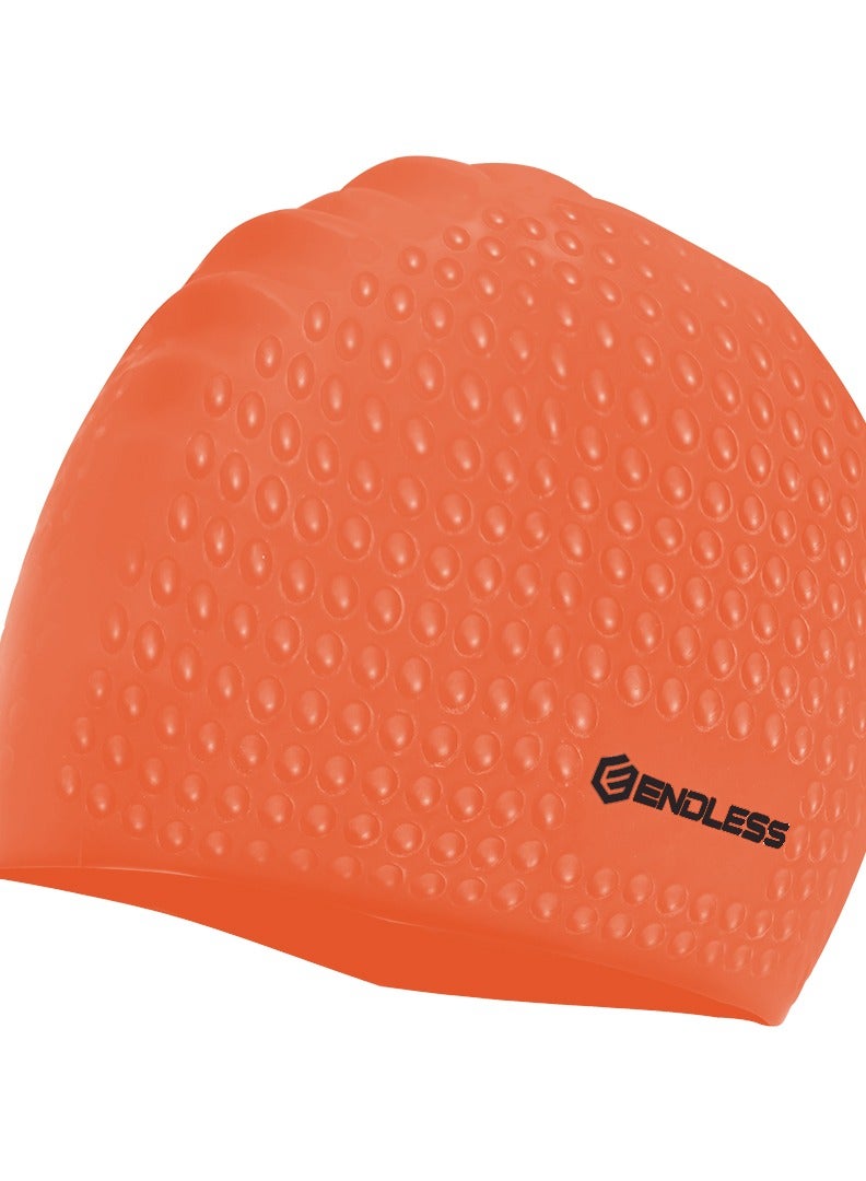ENDLESS  Comfortable Silicon Swimming Cap with Ergonomic Ear Pockets | Fully Elastic Waterproof Cap for Long and Short Hair with Thicker Edge | For Women and Men  - Image 1