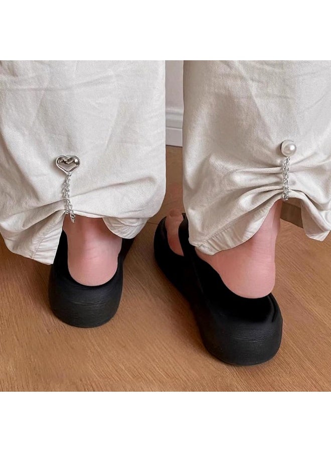 8Pcs Multi Function Clothing Clips for Hemming Metal Star Pearl Heart Bow Shirts Clothes Pant Hem Clips Pin Cute Decorative Long Jeans Pants Legs Sleeves Buttons Chain Clips for Clothing Accessories - Image 5