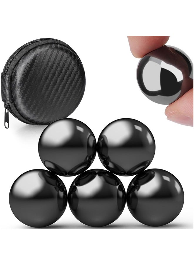 null - Cool 1.26 Inch Jumbo Magnets Balls Fidget Toys for Adults, Large Fidget Mangetic Set of 4 with Fiber Case, Replacement for Ferrite Putty Office Desk Decorations and Stress Relief Black - Image 1