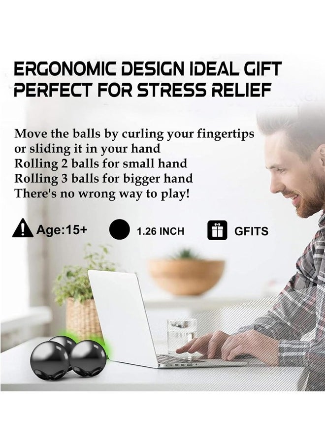 null - Cool 1.26 Inch Jumbo Magnets Balls Fidget Toys for Adults, Large Fidget Mangetic Set of 4 with Fiber Case, Replacement for Ferrite Putty Office Desk Decorations and Stress Relief Black - Image 1
