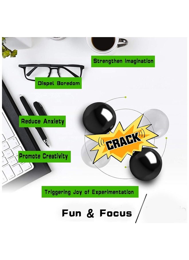 null - Cool 1.26 Inch Jumbo Magnets Balls Fidget Toys for Adults, Large Fidget Mangetic Set of 4 with Fiber Case, Replacement for Ferrite Putty Office Desk Decorations and Stress Relief Black - Image 1