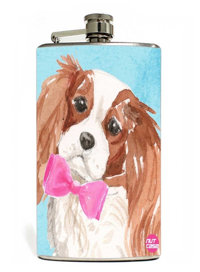 Designer Hip Flask 7 Oz Nutcase - Pink Cocker Spaniel
