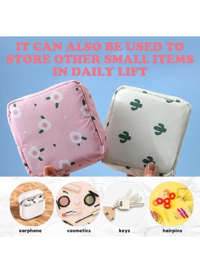 SUNSAR 4 PCS Sanitary Pad Storage Bag, Period Bag with Zipper, Small Cute Period Pouch for Purse Tampon Pad Holder Portable Period Bag for School, for Female Girls - Image 5