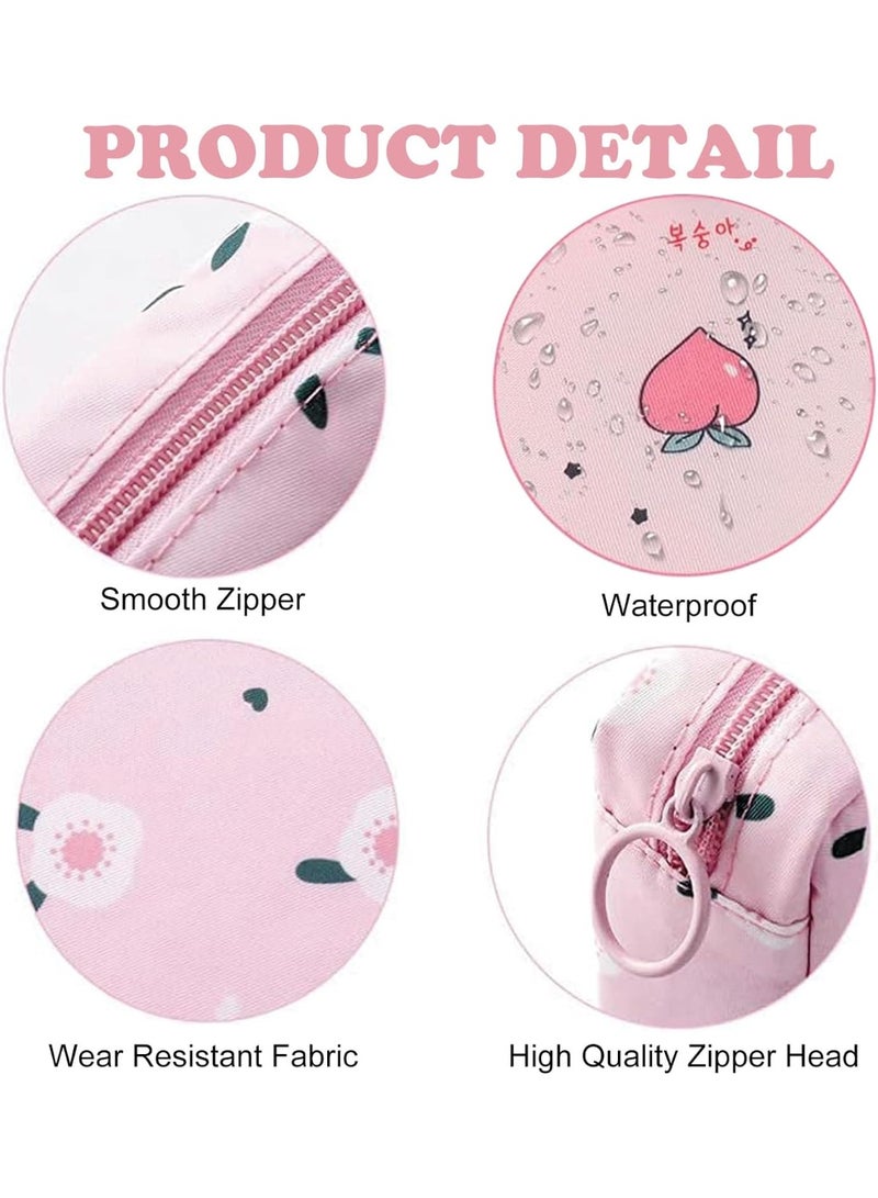 SUNSAR 4 PCS Sanitary Pad Storage Bag, Period Bag with Zipper, Small Cute Period Pouch for Purse Tampon Pad Holder Portable Period Bag for School, for Female Girls - Image 3