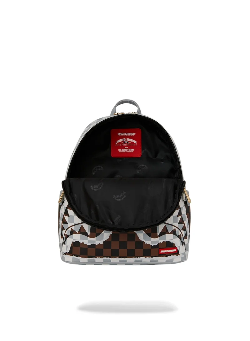 SPRAYGROUND SG CREAM AND BROWN TEAR CHECK SAVAGE BACKPACK