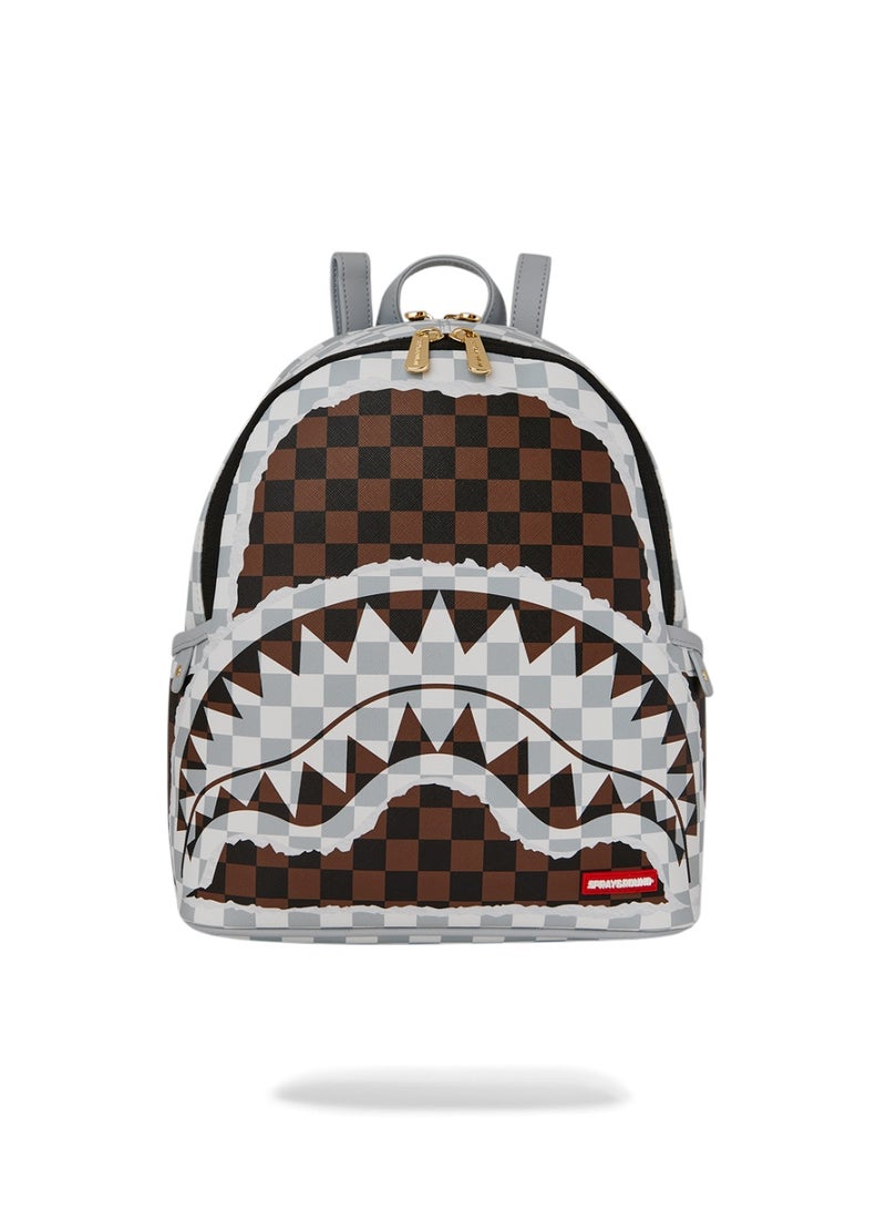 SPRAYGROUND SG CREAM AND BROWN TEAR CHECK SAVAGE BACKPACK - Image 1
