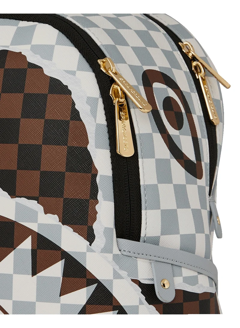 SPRAYGROUND SG CREAM AND BROWN TEAR CHECK SAVAGE BACKPACK