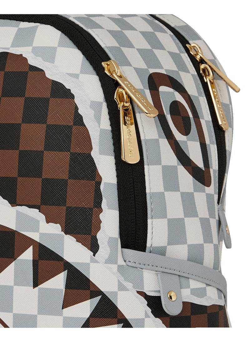 SPRAYGROUND SG CREAM AND BROWN TEAR CHECK SAVAGE BACKPACK - Image 4