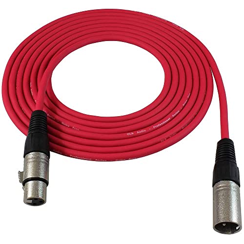 KEBILSHOP Microphone Cable 10 Feet XLR Male to Female Balanced Microphone Cord 3 pin for Microphone, Live Sound & Performance, Stage, RED Cable. DJ,3 meter/10 Feet - Image 2