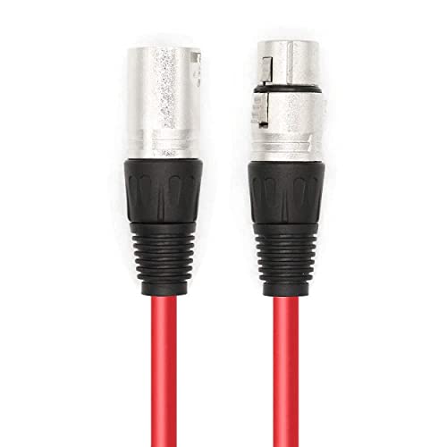 KEBILSHOP Microphone Cable 10 Feet XLR Male to Female Balanced Microphone Cord 3 pin for Microphone, Live Sound & Performance, Stage, RED Cable. DJ,3 meter/10 Feet - Image 5