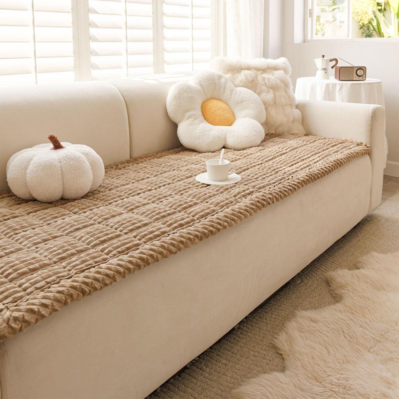 Disayu Couch Cover for Dogs Washable, Non-Slip Pet Couch Covers for Sofa, Fuzzy Dog Couch Cover Blanket for Furniture Protector (Light Brown, 27.6" x 59"/70 x 150cm) - Image 1