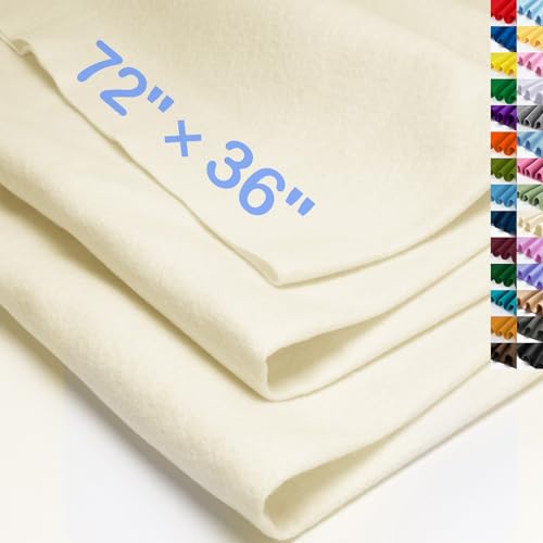 XSEINO Ivory Large Felt Fabric 72" X 36 "(2 Square Yards), 1.4 mm Thick Soft Felt Fabric Sheet for Crafts, White Series Colors Soft Nonwoven Fabric, Fit for Decoration, Sewing, DIY Crafts - Image 1