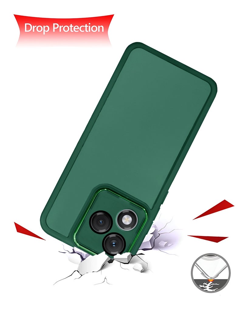 Wtech Honor 400 Lite 5G 2025 Soft Transparent TPU Camera Protection Silicone Ultra Thin Phone Stylish Electroplated Camera Border Back Case Cover - Dark Green  - Image 3