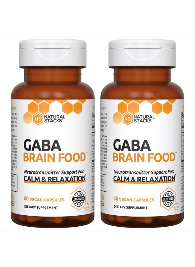Natural Stacks GABA Supplement w/L-Citrulline & Grape Seed Extract - 20 Servings 2 Packs (60 ct.) Each - Deep Relaxation and Calm - Night Time Aid - (Gamma-Aminobutyric Acid) - Image 1