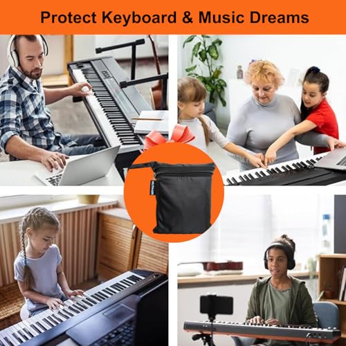 MUTMAIN Polyester Piano Dust Cover For Casio & Yamaha All 61 Keys Keyboards Yamaha Psr-E363, E373, E473, E463, I455, I425, I400, I500 Keyboard & X870In, X8000In, X9000In Keyboard (61Pdc-Black) - Image 5