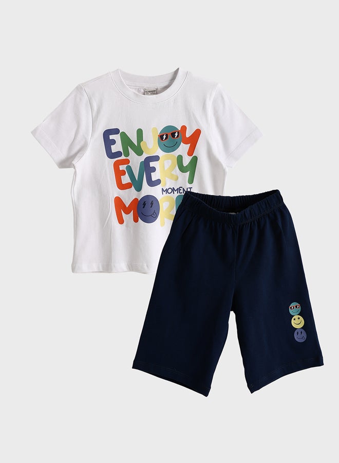 LC WAIKIKI Baby Boys' Crew Neck Printed Top and Shorts 2-Piece Summer  Set - Image 1