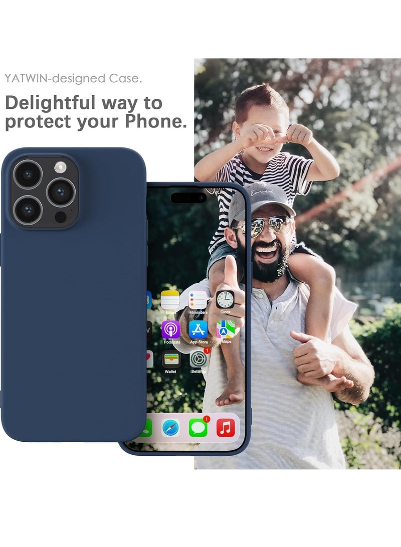 ELTRAZONE Silicone Case for iPhone 15 Pro Max, Soft-Touch, Shockproof, DustProof, Antiskid Full Body Armour Phone Cover for Apple iPhone 15 Pro Max - Dark Blue - Image 2