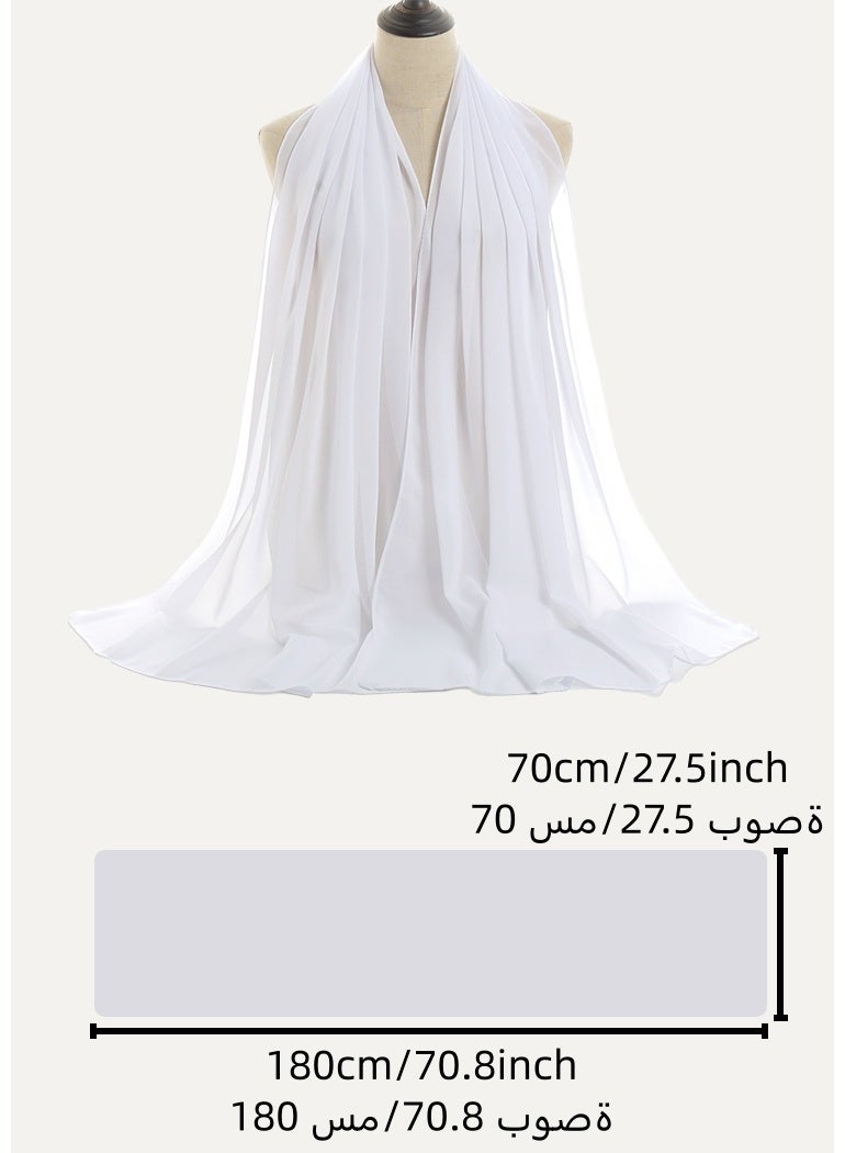 ISI Solid Color Bubble Chiffon Scarf for Women Fashion Soft Hijab Long Scarfs Wrap Scarves - Image 5