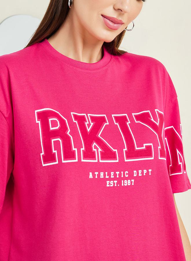 Styli Oversized Brooklyn Print Longline T-Shirt  - Image 4