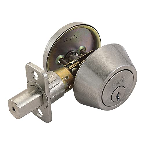 Design House 740423 Single Cylinder 6Way Universal Deadbolt with Latch Satin Nickel - Image 1