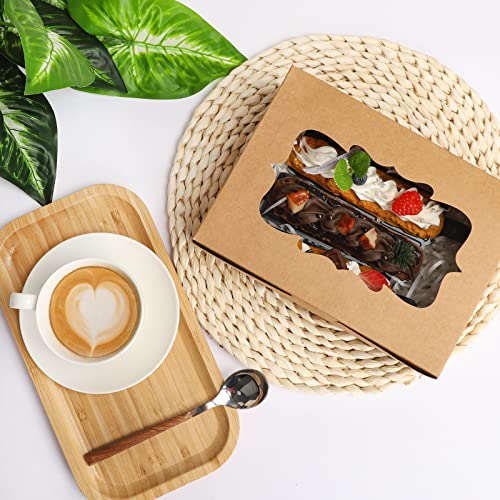 TOMNK 48pcs 8x6x2.5 Inches Cookie Boxes, Treat Boxes with 3 Style Window, for Chocolate Strawberries Muffins Donuts and Party Favor - Image 5