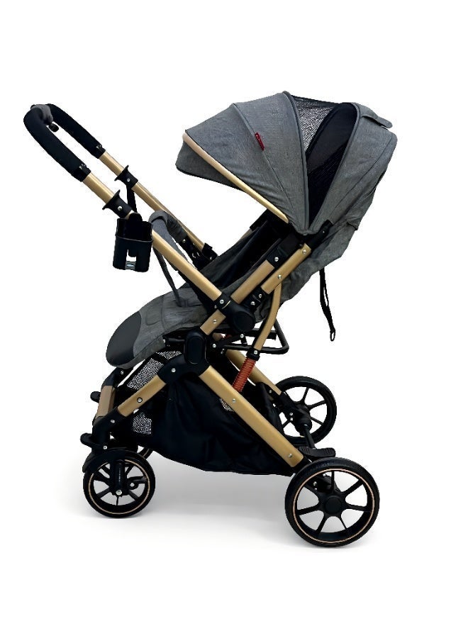 belecoo Luxury All-Terrain Travel System Stroller – Compact Fold, Adjustable Recline, and Superior Shock Absorption, Code (B1) - Image 4