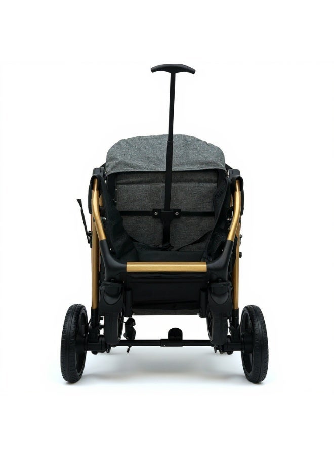 belecoo Luxury All-Terrain Travel System Stroller – Compact Fold, Adjustable Recline, and Superior Shock Absorption, Code (B1) - Image 5