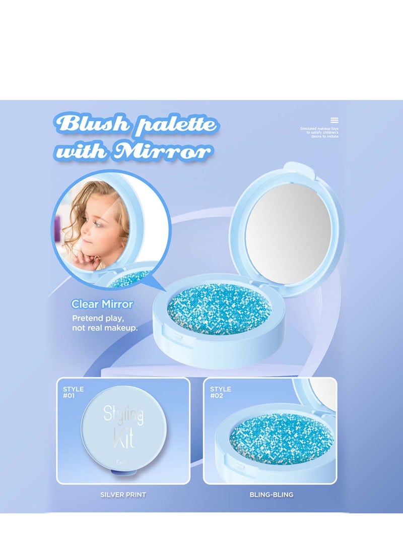 شيانغ مي مجموعة مكياج للأطفال للبنات، مجموعة مكياج زرقاء، مجموعة مكياج حقيقية قابلة للغسل للفتيات الصغيرات، مكياج للأطفال الصغار، هدايا عيد ميلاد للأطفال، ألعاب للبنات - Image 2