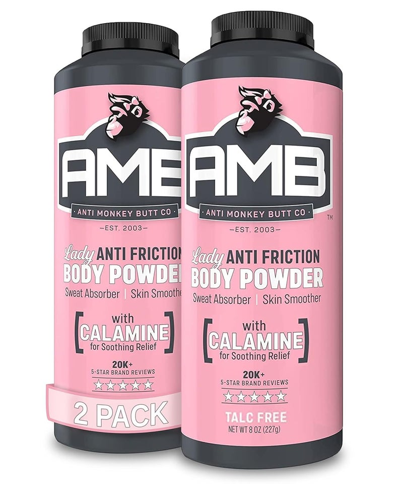 Anti Monkey Butt Body Powder for Women, Talc Free Anti Chafing and Sweat Absorbing Powder with Clamine, Hypoallergenic Formula, 8 oz (2 Pack) - Image 1