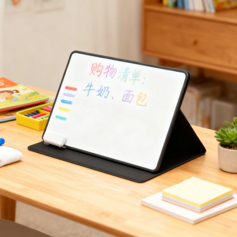 A4 Dry Erase Board With Stand Pens Eraser Portable PU Leather Bracket 12.6 X 8.7 Inch - Image 4