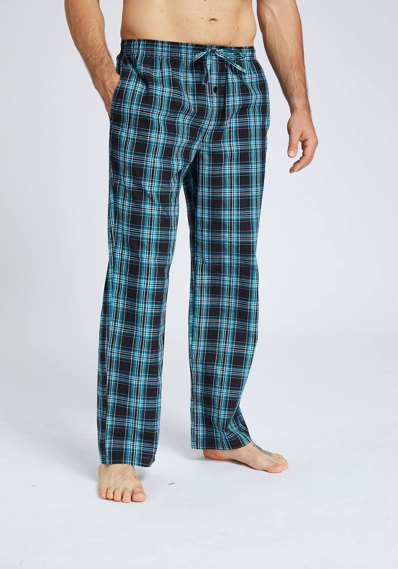 JupiterSecret Mens Pajama Pants Set Cotton Lightweight Plaid Sleep & Lounge Pants, PJ Bottoms with Pockets and Button Fly - Image 4